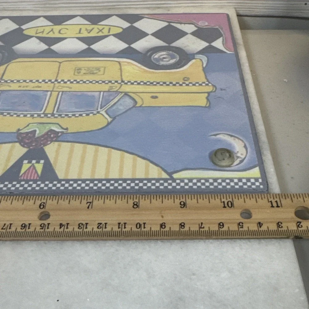 Taxi Glass Cutting Board vintage